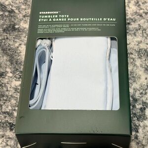 NIB Starbucks 2025 Tumbler Tote Light Baby Blue 20-24oz Hot/Cold Adjustable